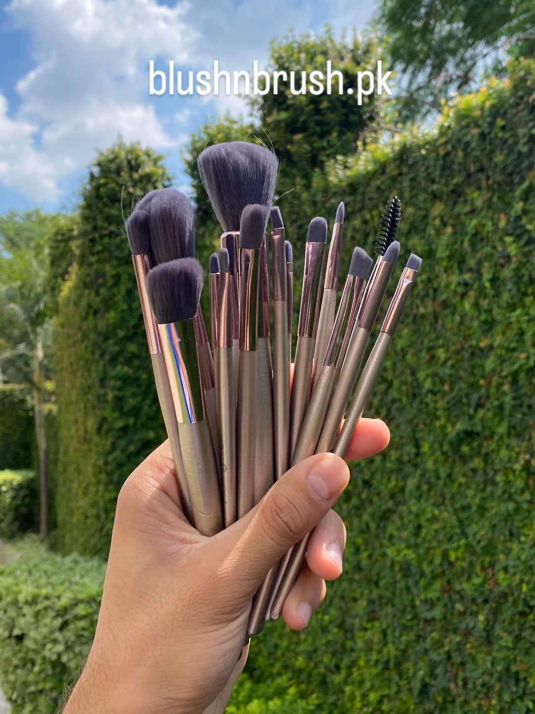 BH Cosmetics Lavish Elegance 15-Piece Brush Set with Cosmetic Bag