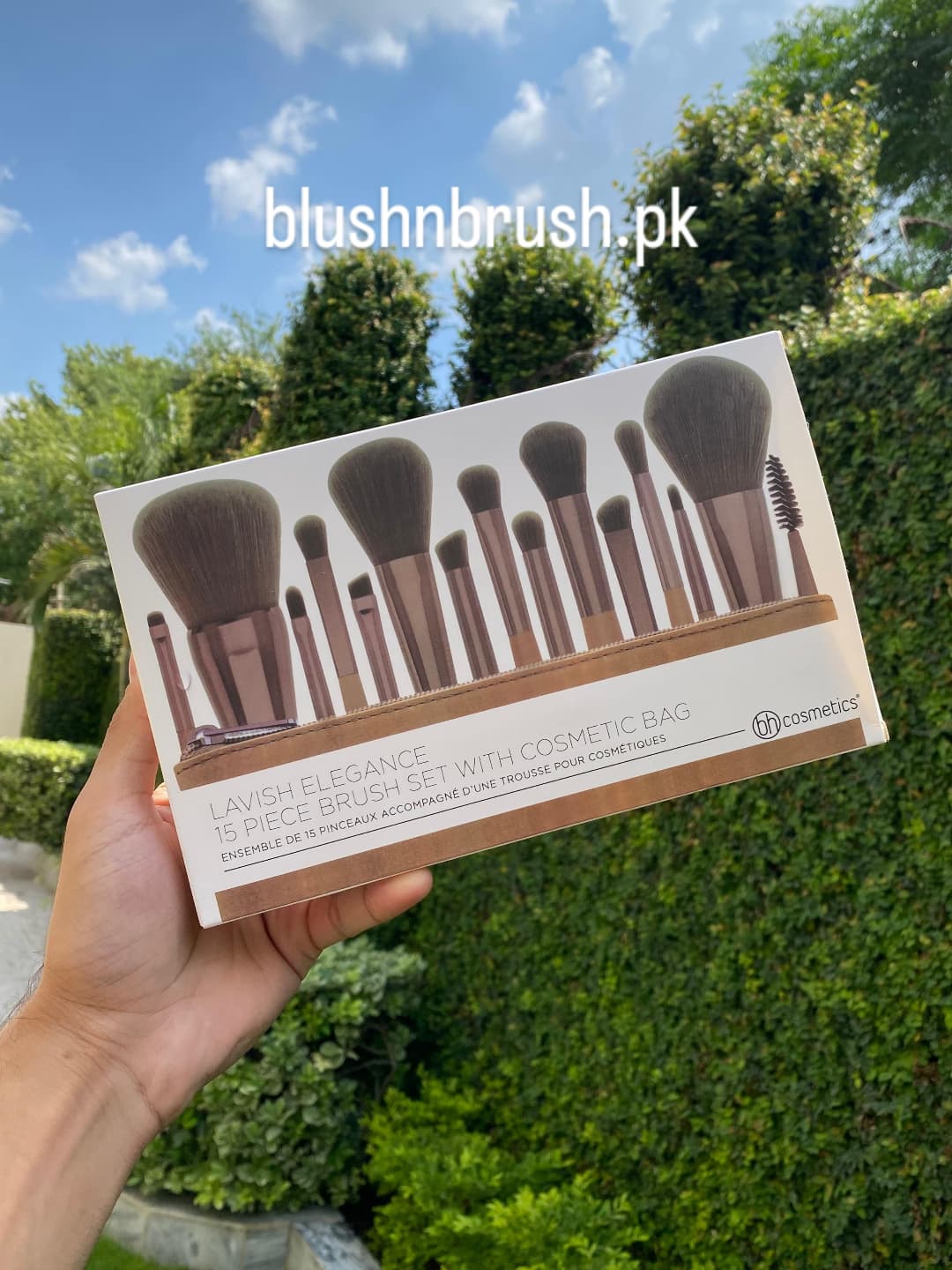 BH Cosmetics Lavish Elegance 15-Piece Brush Set with Cosmetic Bag